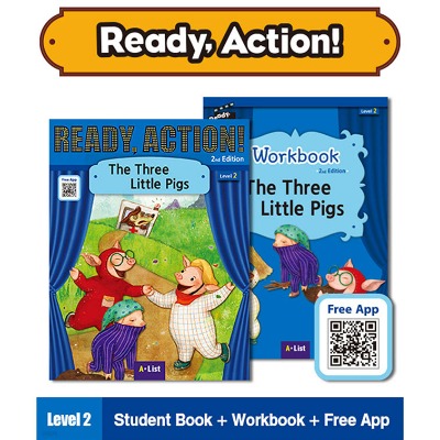 [New] Ready Action Level 2 / The Three Little Pigs (SB+WB+QR)