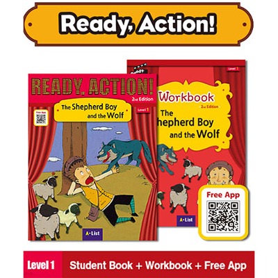 [New] Ready Action Level 1 / The Shepherd Boy and the Wolf (Book+WB+QR)